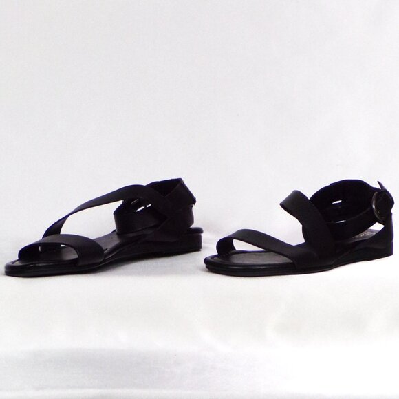 FRANCO SARTO size7M GUSTAR black flat-heel sandals leather uppers bal. synth. - Picture 6 of 16